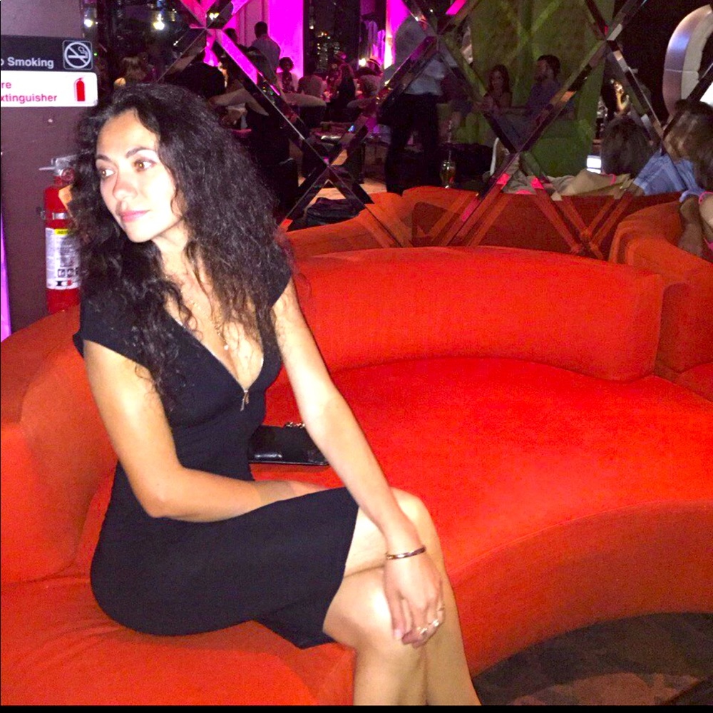 Black midi dress